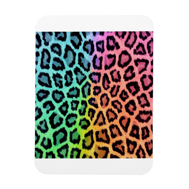 leopard rainbow bg magnet (Vertical)