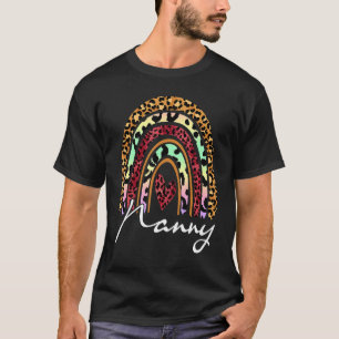 Leopard Rainbow Blessed Nanny Mother's Day Love He T-Shirt
