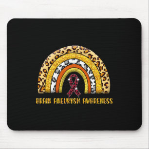 Leopard Rainbow Brain Aneurysm Warrior Mouse Pad