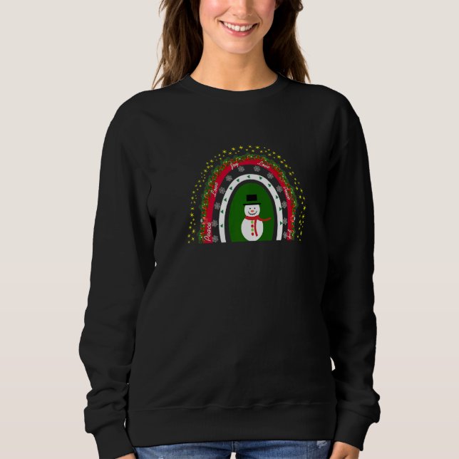 Leopard Rainbow Christmas Rainbow Peace Love Joy H Sweatshirt (Front)