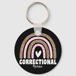 Leopard rainbow correctional nurse forensic nursin key ring