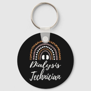 Leopard Rainbow Dialysis Technician And Dialysis N Key Ring