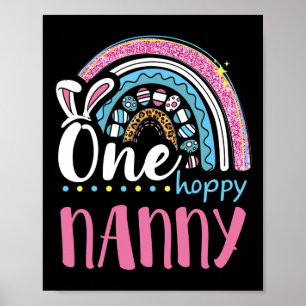 Leopard Rainbow Easter Eggs Bunny Ears One Hoppy N Poster