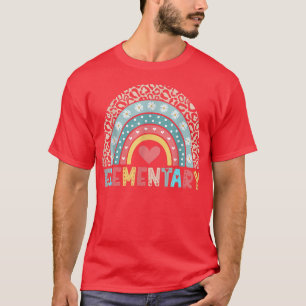Leopard Rainbow Elementary Teacher First Day of Sc T-Shirt