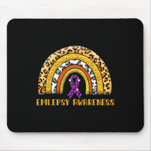 Leopard Rainbow Epilepsy Warrior Epilepsy Awarenes Mouse Pad
