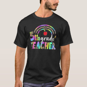 Leopard Rainbow Fifth Grade Teacher Squad Back To T-Shirt