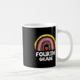 Leopard Rainbow Fourth Grade 4th First Day School  Coffee Mug