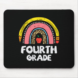 Leopard Rainbow Fourth Grade 4th First Day School  Mouse Pad