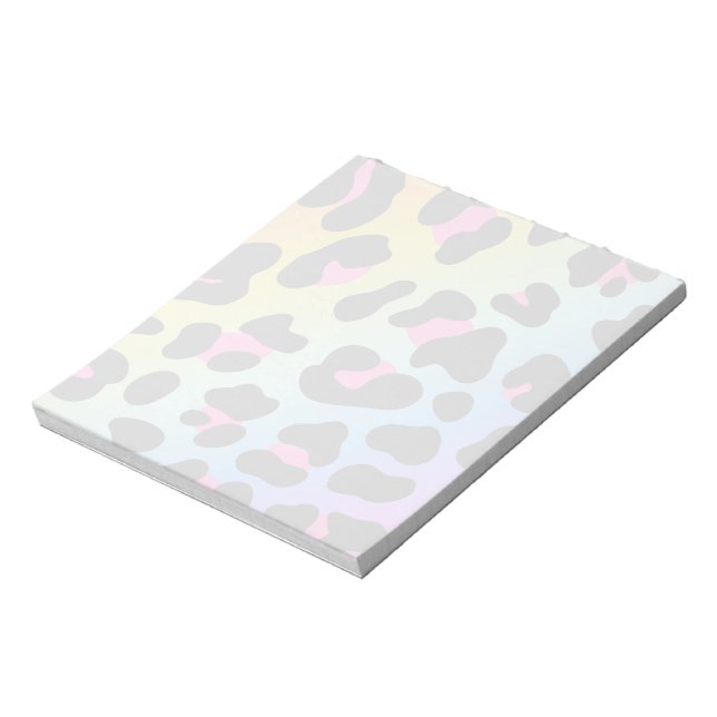 Leopard rainbow gradient Wild Animal skin patter Notepad (Rotated)