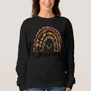 Leopard Rainbow Granny Blessed Granny Fall Thanksg Sweatshirt