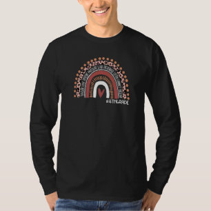 Leopard Rainbow Hello 4th Grade Teacher First Day T-Shirt