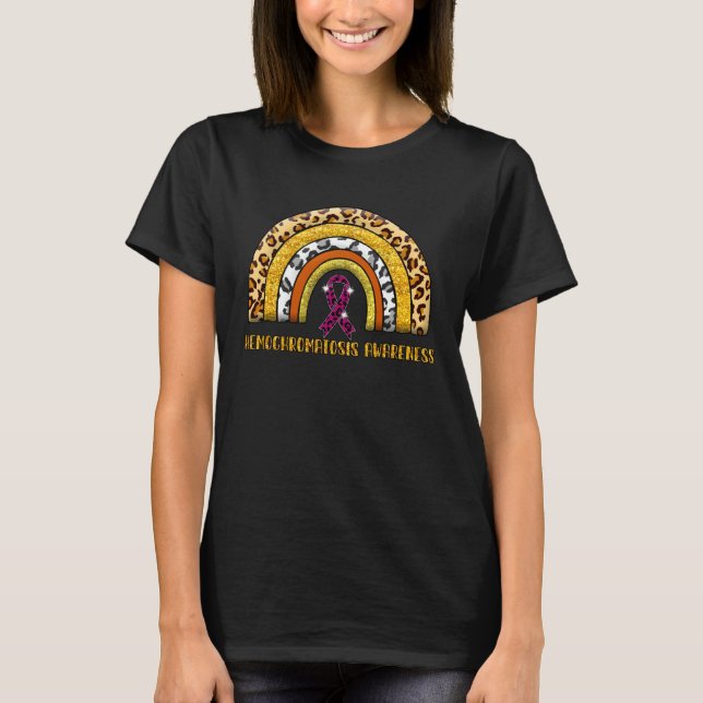 Leopard Rainbow Hemochromatosis Warrior T-Shirt (Front)