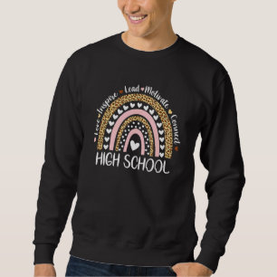 Leopard Rainbow High School Teacher Back To School Sweatshirt