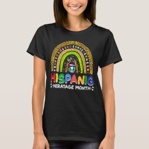 Leopard Rainbow Hispanic Heritage Month All Countr T-Shirt