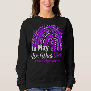 Leopard Rainbow In May We Wear Purple Fibromyalgia Sweatshirt