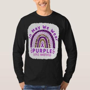 Leopard Rainbow In May We Wear Purple Lupus Awaren T-Shirt