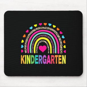 Leopard Rainbow Kindergarten Teacher First Day Of Mouse Pad