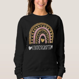 Leopard Rainbow Kindergarten Teacher First Day Of Sweatshirt
