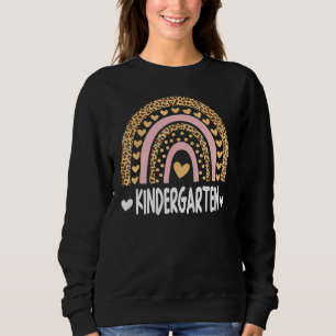 Leopard Rainbow Kindergarten Teacher Student Back Sweatshirt