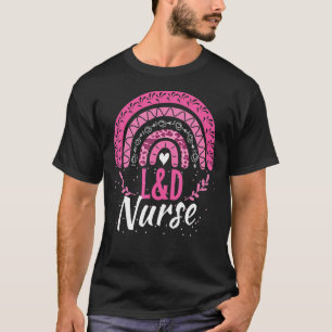 Leopard Rainbow Labour And Delivery Nurse Rn Midwi T-Shirt