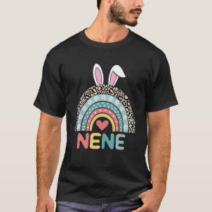 Leopard Rainbow Nene Grandma Bunny Heart Happy Eas T-Shirt
