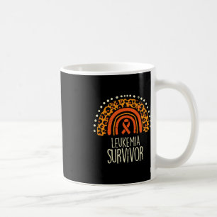 Leopard Rainbow Orange Ribbon Survivor Leukaemia A Coffee Mug