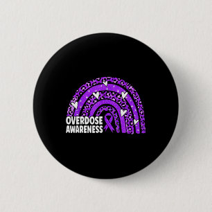 Leopard Rainbow Overdose Awareness Month Purple Ri 6 Cm Round Badge
