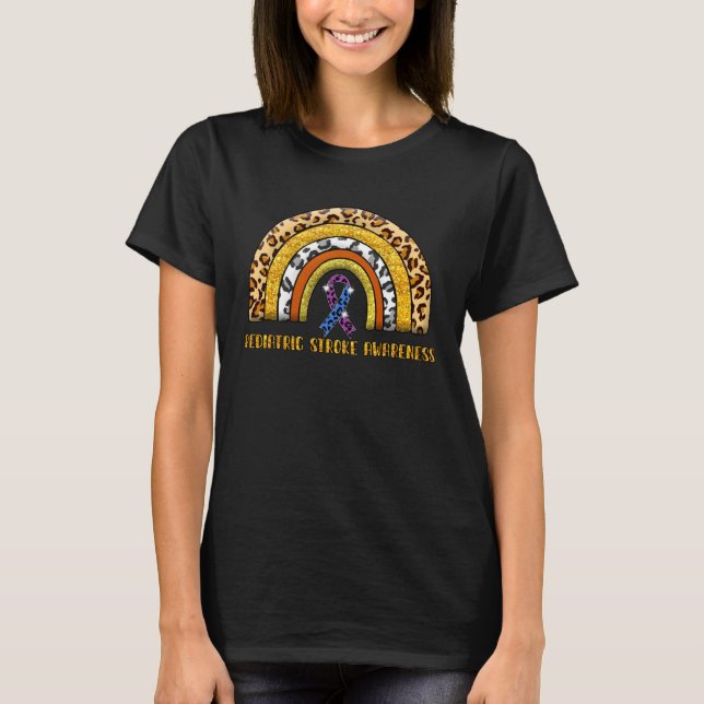 Leopard Rainbow Paediatrics Stroke Warrior T-Shirt (Front)
