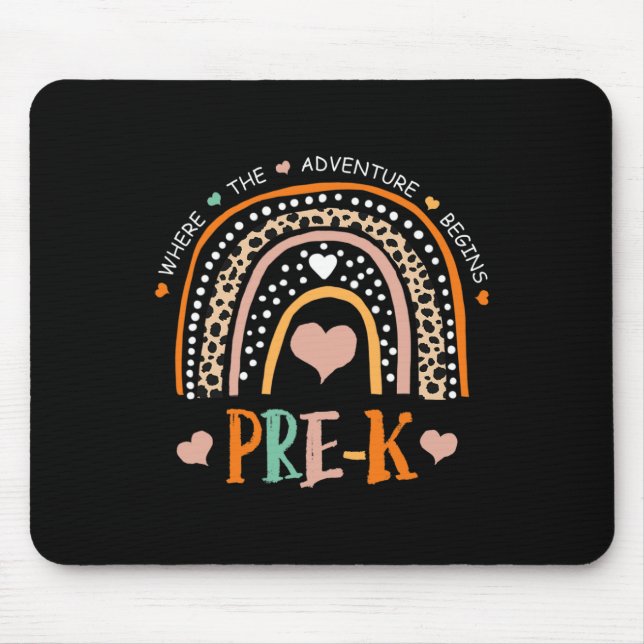 Leopard Rainbow Pre K Where The Adventure Begins  Mouse Pad (Front)
