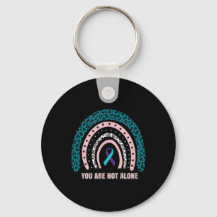 Leopard Rainbow Print Suicide Prevention Awareness Key Ring