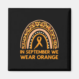 Leopard Rainbow September We Wear Orange Leukaemia Magnet