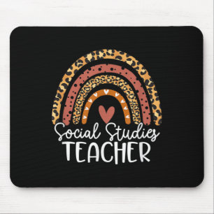 Leopard Rainbow Social Studies Teacher Back To Sch Mouse Pad