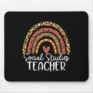 Leopard Rainbow Social Studies Teacher Back To Sch Mouse Pad