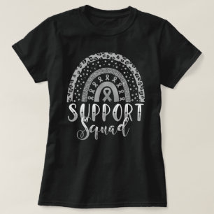 Leopard Rainbow Support Squad Brain Cancer T-Shirt