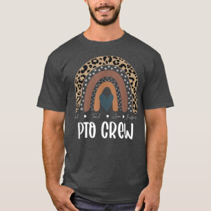 Leopard Rainbow Teacher Student parent, PTO Crew T-Shirt