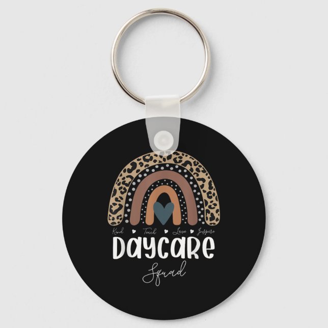 Leopard Rainbow Teacher Student, School Nanny Dayc Key Ring (Front)