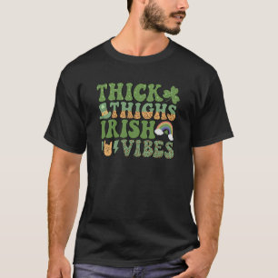 Leopard Rainbow Thick Thighs Irish Vibes St Patric T-Shirt