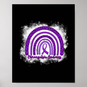 Leopard Rainbow Warrior Fibromyalgia Awareness Poster