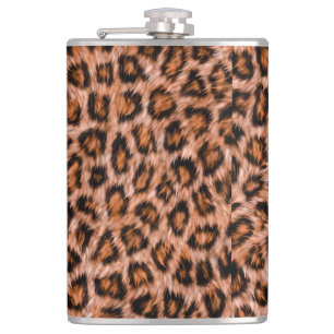Leopard Real Skin Texture Pattern Hip Flask