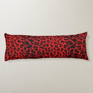 Leopard - Red and Black Body Cushion