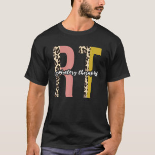 Leopard Respiratory Therapy Rt Therapist Funny Rt  T-Shirt