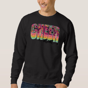 Leopard Retro Cheer Mum  Mothers Day Cheerleading Sweatshirt