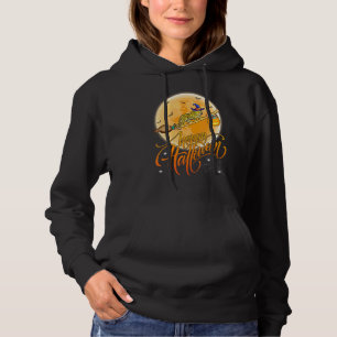 Leopard Ride Witch Shotgun Moon Vintage Leopard Ha Hoodie