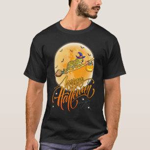 Leopard Ride Witch Shotgun Moon Vintage Leopard Ha T-Shirt