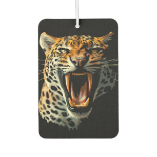 Leopard roaring attack head car air freshener