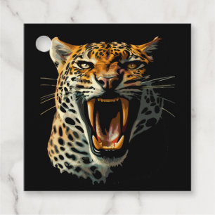 Leopard roaring attack head favour tags
