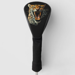 Leopard roaring attack head golf head cover