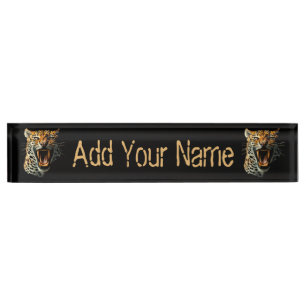 Leopard roaring attack head nameplate