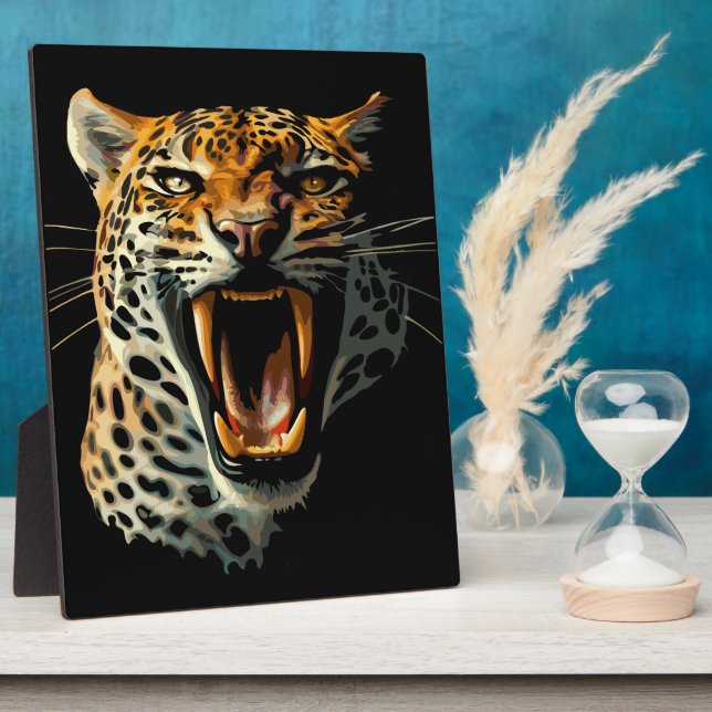 Leopard roaring attack head plaque (Side)