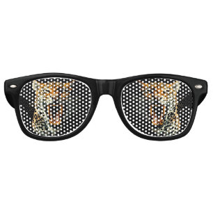 Leopard roaring attack head retro sunglasses